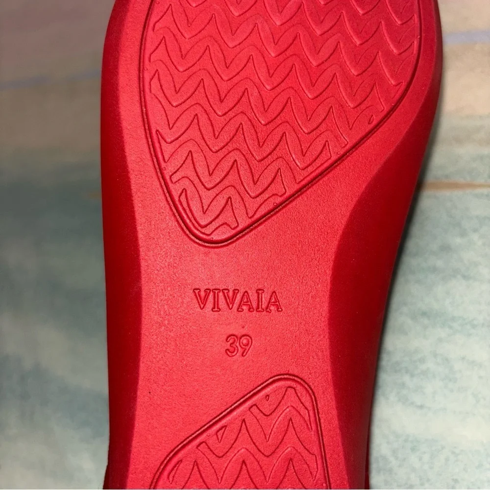 Vivaia Ruby Red Aria 5 Pointed-Toe Ballet Flats Slip On Shoes EUR 39